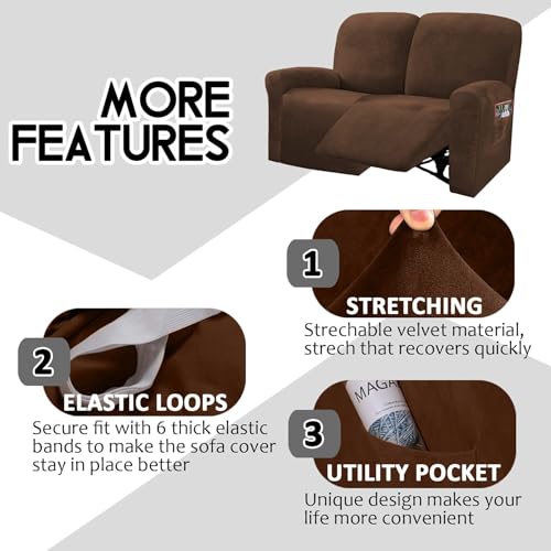 Reclining Love Seat Slipcover (Chocolate)
