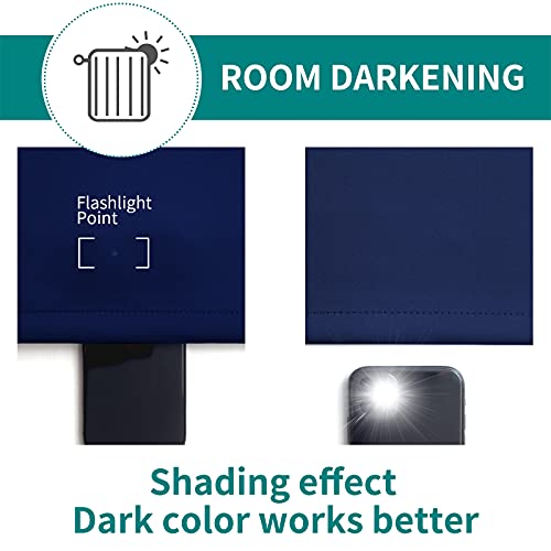 Navy Blue Blackout Curtains for Bedroom 72 Inch Long (Navy / 46"W x 72"L (Pack of 2))