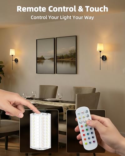 Rechargeable Wall Lights Set of 2 (Black / 24 inches)