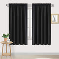 Wide Blackout Curtains for Bedroom Living Room 60 x 63 Inch Long Black (Black / 60"W x 63"L (Pack of 2))