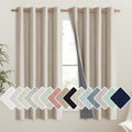 Oatmeal 100% Blackout Short Curtains 63 inches Lenghth Burg for Kitchen (52"W x 63"L (Pack of 2) / Oatmeal)