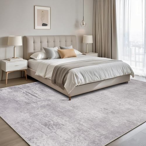 8x10 Washable Area Rugs for Living Room (8' x 10' (Rectangular) / Modern-grey)