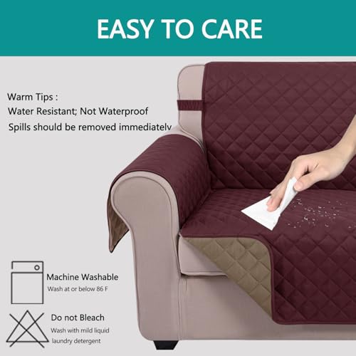 Reversible 23''Recliner Small Chair Cover (Burgundy/Tan / 23''recliner-small)