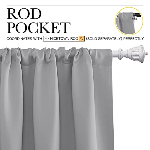 Blackout Curtain Panels for Window (Silver Grey / 52"W x 63"L (Pack of 2))