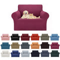 2026 New Stretch Chair Sofa Slipcovers Couch Cover for 1 Seater Furniture Protector Sofa Covers with Elastic Bottom Jacquard Fabric Small Checks for Pets (Wine / Chair)