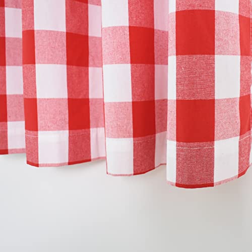 Curtains for Windows Treatment Buffalo Check Plaid Pattern Gingham 2 Panels Rod Pocket Red and White Farmhouse Decor Curtains for Living Room 60 Inch Length 34"x60" (34"W x 60"L (Pack of 2) / Red and White)