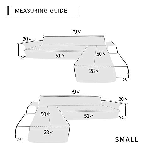 Reversible L Shape Sectional Couch Cover (Small / Navy/Navy)