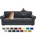 4 Piece Stretch X (91"-110"(3 Cushions) / Dark Gray)