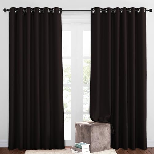 Room Darkening Slding Glass Curtain Panels (Toffee Brown / 80"W x 84"L (Pack of 2))