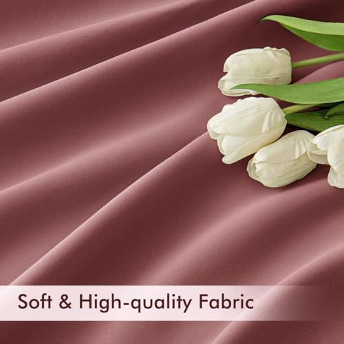Dusty Rose Back Tab Blackout Curtains 52x90 Inch Long 2 Panels Set (Dusty Rose / 52"W x 90"L (Pack of 2))