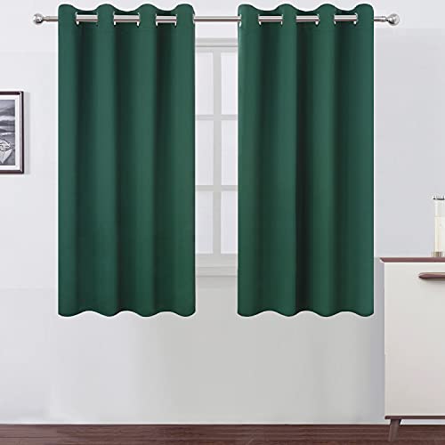 Dark Green Bedroom Blackout Curtains (Green / 52"W x 54"L (Pack of 2))