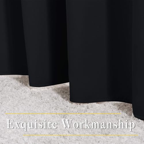 Black Out Curtains for Bedroom 84 Inches Long (Black / 52"W x 84"L (Pack of 2))