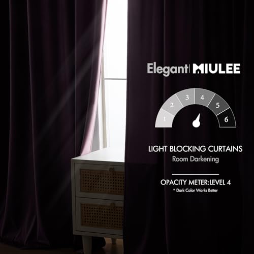 Lavender Velvet Curtains 52x108 inches Luxury Blackout Curtains (Lavender / 52"W x 108"L (Pack of 2))