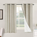 100% Blackout Linen Curtains 63" L 2 Panels Cobblestone (Cobblestone / 42"W x 63"L (Pack of 2))