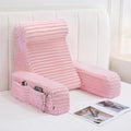 22" XL Back Pillow for Bed Sitting Up with Armrests & Big Pockets (Pink / XL(5'3"-5'11"))