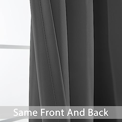 Charcoal Grey Room Darkening Curtains 84 inch Sliding Door Drapes (Charcoal Grey / 52"W x 84"L (Pack of 1))