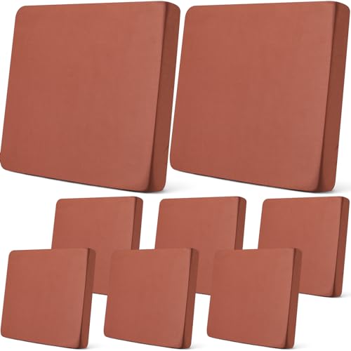 8 Pcs Patio Outdoor Cushion Covers (Terra Cotta / Solid)