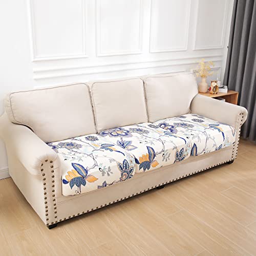 Printed Couch Cushion Covers (Beige / Seat Cover 3 Pack)