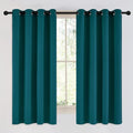 Faux Silk Teal Curtains & Drapes for Bedroom (Teal / 52"W x 63"L (Pack of 2))