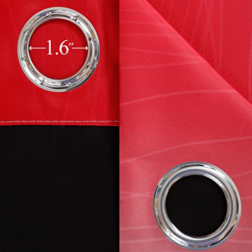 Red and Black Ombre Blackout Bedroom Curtains 45 Inch Long (Black and Red / 52"W x 45"L (Pack of 2))