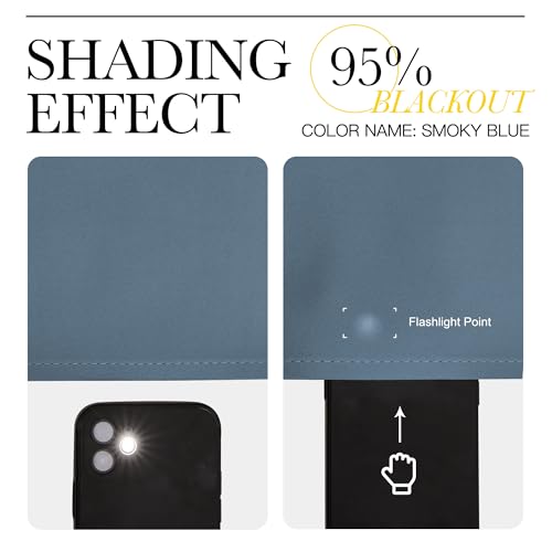 Room Darkening Drapes for Nursery (Smoky Blue / 52"W x 108"L (Pack of 2))