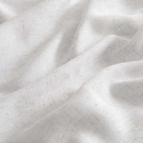 Bleached Linen Kitchen Curtain 36 Inch Length 2 Panels Farmhouse (26"W x 36"L (Pack of 2) / Bleached Linen)
