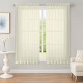 Cream Sheer Curtains 63 Inch Long 2 Panels for Living Room 59" Wide (Cream / 59"W x 63"L (Pack of 2))