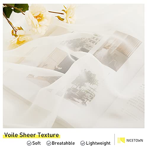 Soft Beige Sheer Long Curtains 120 Inches (Soft Beige / 54"W x 120"L (Pack of 2))