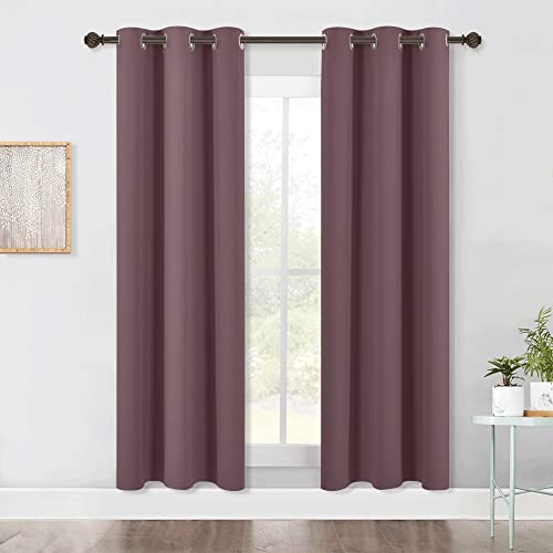 Modern Blackout Curtains Noise Reducing (Dry Rose / 42"W x 72"L (Pack of 2))