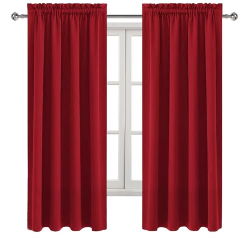 Blackout Curtains for Bedroom Living Room 38 x 72 Inch Long Red (Red / 38"W x 72"L (Pack of 2))