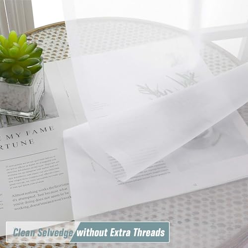 White Small Sheer Curtains Tier 30 Inches Length 2 Pieces (42"W x 30"L (Pack of 2) / White)
