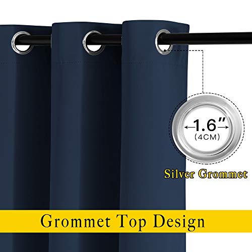 Blackout Curtains and Drapes for Kitchen (Navy / 52"W x 54"L (Pack of 2))