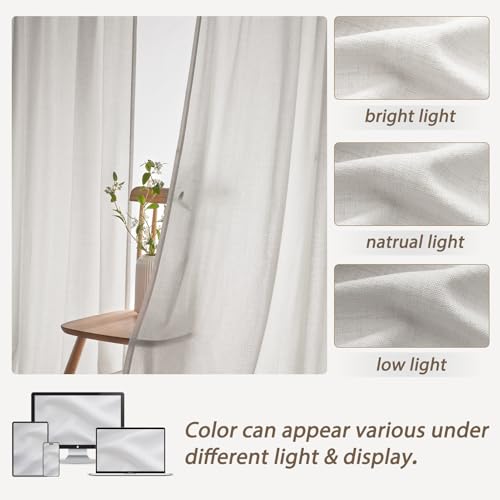 Beige White Pinch Pleated 78 Inch Curtains 2 Panels Set for Bedroom (Beige White / 40"W x 78"L( Pack of 2))