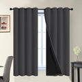 Charcoal Grey 100% Blackout Curtains 63 Inches Long 52" Wide 2 PCS (52"W x 63"L (Pack of 2) / Charcoal Grey)