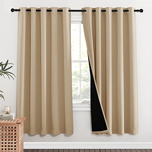 Living Room Completely Shaded Draperies (Biscotti Beige / 62"W x 72"L (Pack of 2))