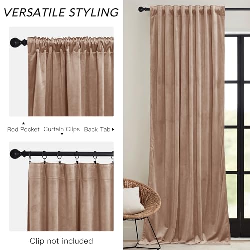 Blush Velvet Curtains 84 inches for Bedroom Living Room (Blush / 52"W x 84"L (Pack of 2))