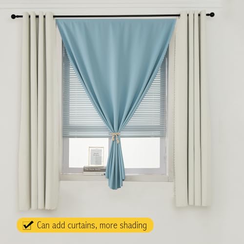 Self Adhesive Curtains (59"W x 71"L (Pack of 1) / Lake Blue)
