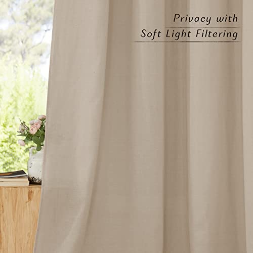 Taupe Linen Doorway Curtains 80 inches Long (Taupe / 34"W x 80"L (Pack of 2))