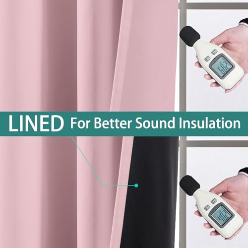 Pink Blackout Curtains 84 Inches Long for Bedroom 52" Wide 1 Panel (52"W x 84"L (Pack of 1) / Pink)