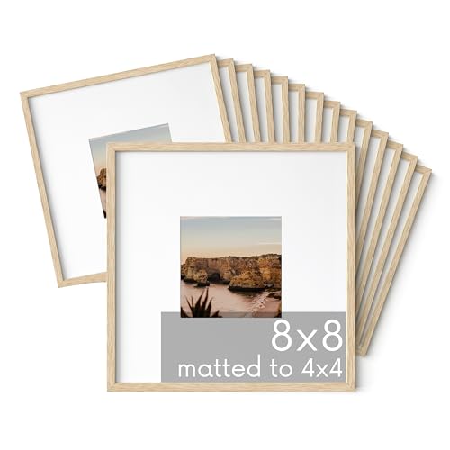 Beige Oak Wood 8x8 Picture Frames (Set of 15 / Beige Oak / 8x8 in)