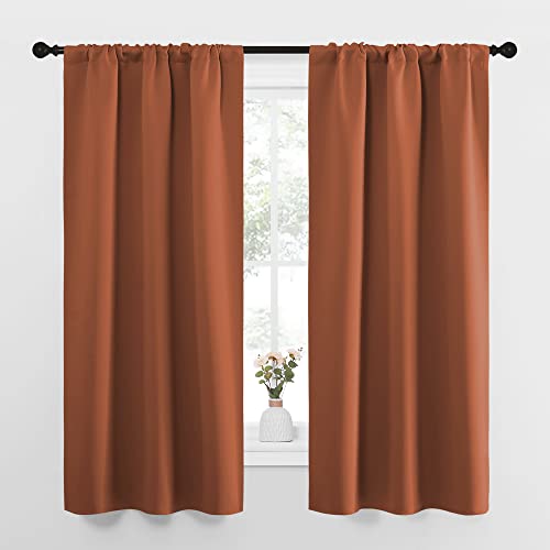 Blackout Curtains and Drapes (Burnt Orange / 34"W x 63"L (Pack of 2))