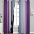 Purple and Grey Ombre Blackout Curtains for Bedroom 42Wx84L Inch 2 Panels (Purple and Grey / 42"W x 84"L (Pack of 2))