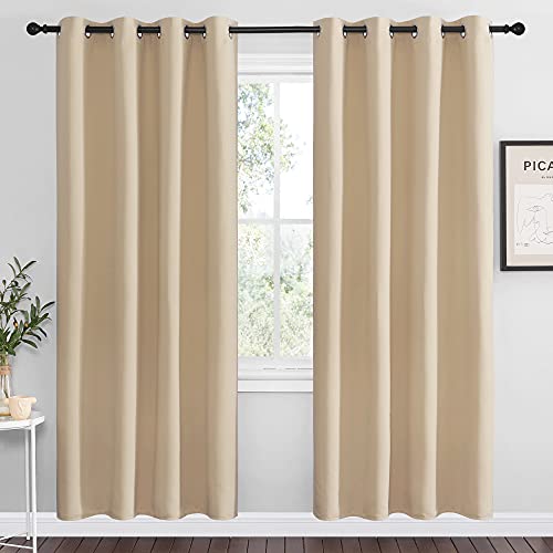Blackout Curtains Panels for Bedroom (Biscotti Beige / 52"W x 70"L (Pack of 2))