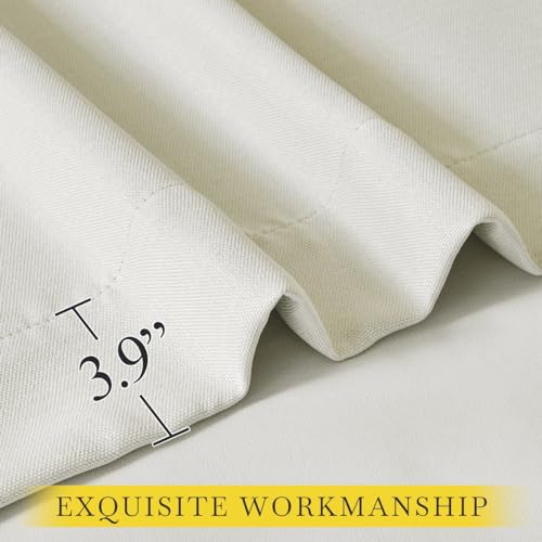 Room Darkening Bedroom Curtains 96 inches Long (Linen Natural / 52"W x 96"L (Pack of 2))