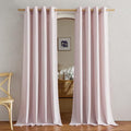 Blush Pink Linen Curtains for Kitchen (Blush Pink / 55"W x 94"L (Pack of 2))