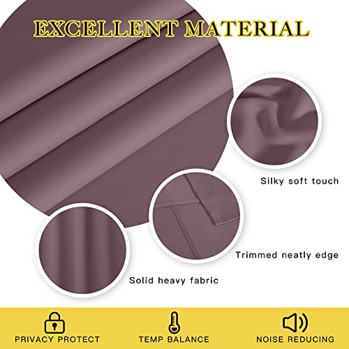 Short Blackout Curtains for Bathroom (Dry Rose / 52"W x 45"L (Pack of 1))