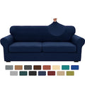 3 Piece Stretch Sofa Cover (71"-91"(2 Cushions) / Navy Blue)