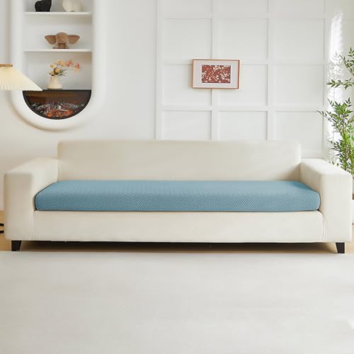 Couch Covers for 3 Cushion Sofa Pet Friendly Couch Cushion Covers Universal Sofa Covers Washable Stretch Slipcovers for Sectional Sofa (Texture Sea Blue / Large Triple Seat Cover)