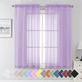 Light Purple Sheer Curtain Panels Pair Sold 63 Inch Length (40"W x 63"L (Pack of 2) / Lavender)