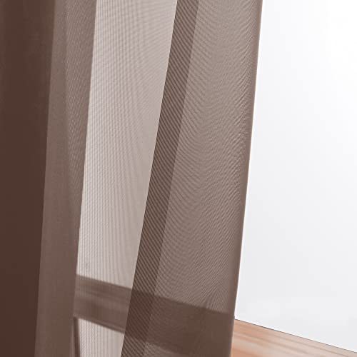Sheer Curtains (Chocolate / 42"W x 78"L (Pack of 2))